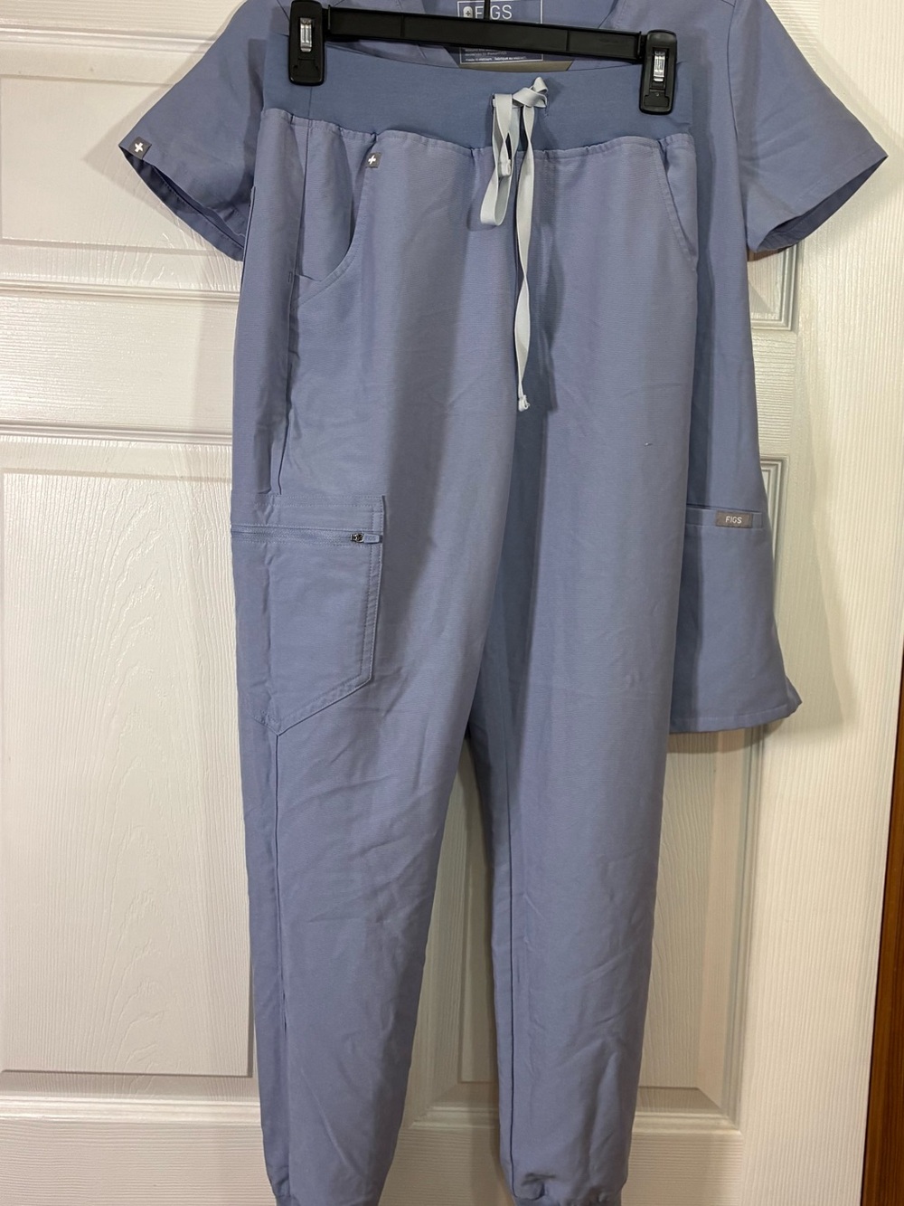 Figs vapor blue scrub set xxs casma top and  XS joggers
